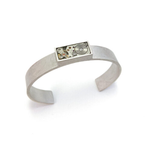 Bracelet silver (925) with mechanical movement