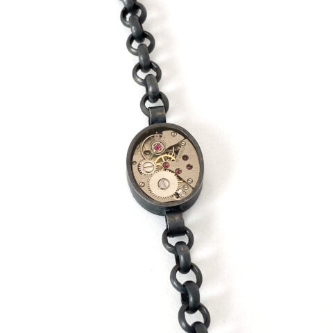Bracelet silver (925) with mechanical movement