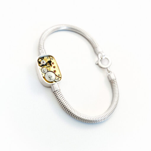 Bracelet silver (925) with mechanical movement "Levrette"