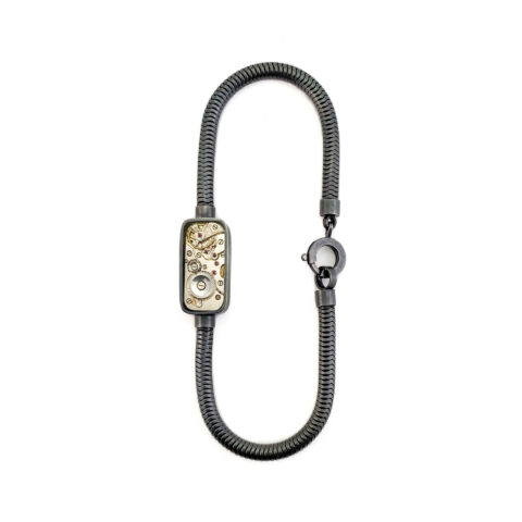 Bracelet "Retro" silver (925) with mechanical movement