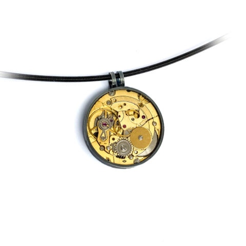 Pendant silver (925) with automatic movement