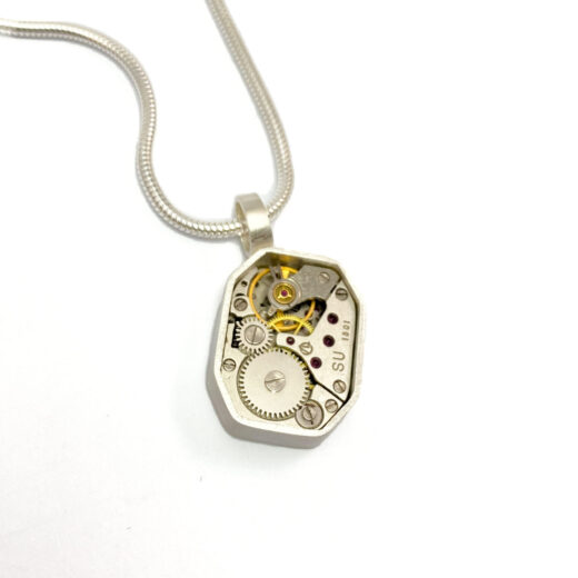Pendant silver (925) with Russian mechanical movement