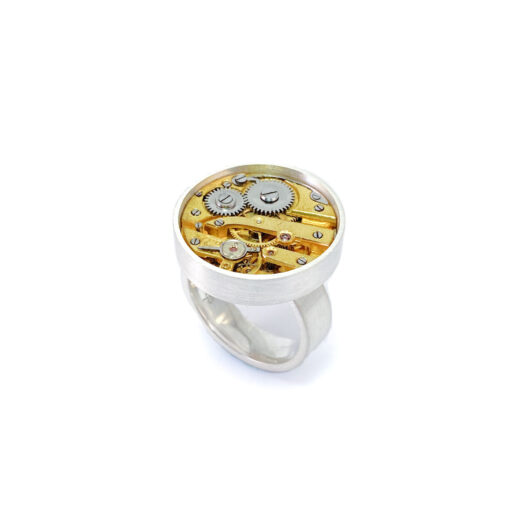 Ring silver (925) with mechanical movement - Image 3