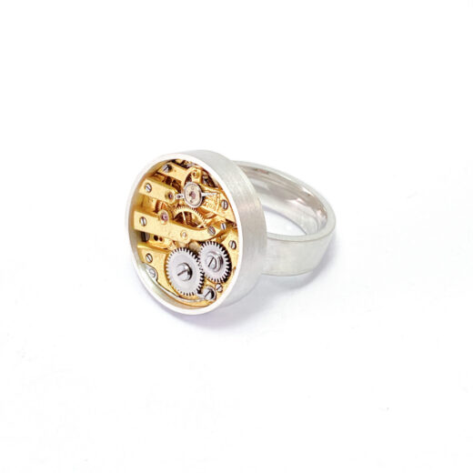 Ring silver (925) with mechanical movement - Image 4
