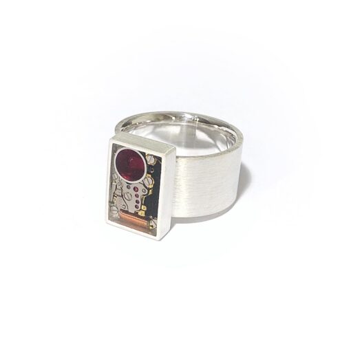 Ring silver (925) with quartz movement - Image 2