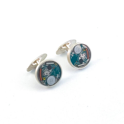 Cufflinks silver (925) with quartz movement