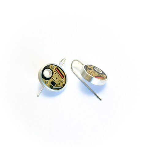 Earrings silver (925) with quartz movements