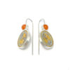 Oorhangers zilver (925) met quartz uurwerken en perzik Maansteen - Afbeelding 2
