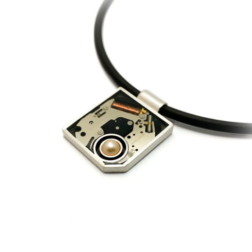 Hanger zilver (925) met quartz uurwerk "Seiko"en parel - Afbeelding 2