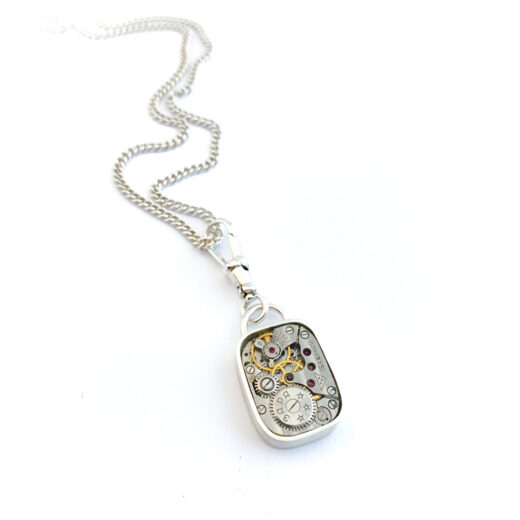 Pendant silver (925) with Mechanical movement - Image 3