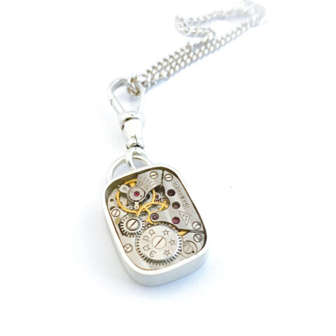 Pendant silver (925) with Mechanical movement