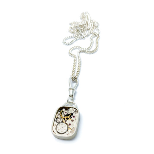 Pendant silver (925) with Mechanical movement - Image 2