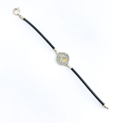 Fine Bracelet silver (925) with quartz movement and rubber band - Image 2
