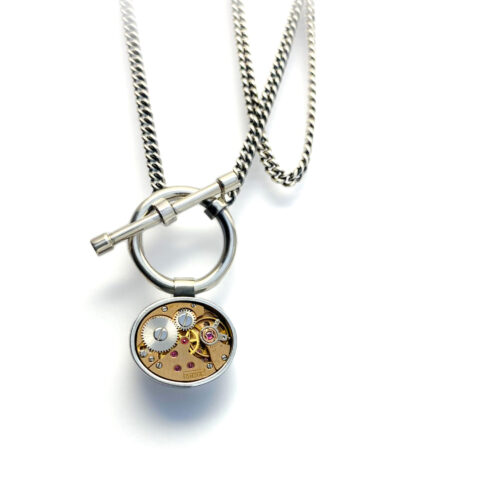 Necklace silver (925) with mechanical movement "Pontiac"