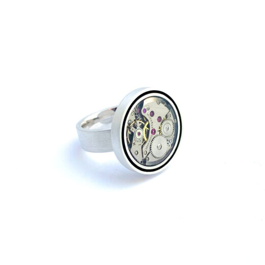 Ring silver (925) with mechanical movement "Halo" - Image 2