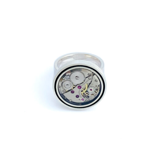 Ring silver (925) with mechanical movement "Halo" - Image 3