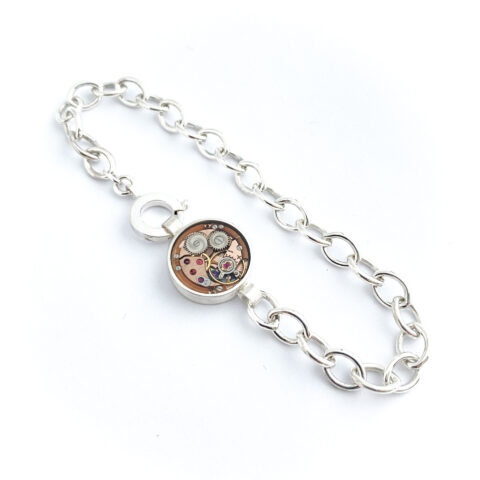 Bracelet silver (925) with mechanical movement