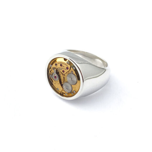 Ring silver (925) with mechanical movement "Chunky-Chop"
