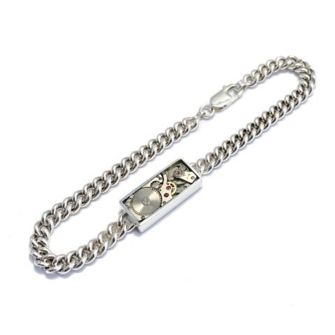 Bracelet silver (925) with mechanical movement