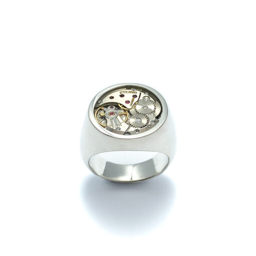 Ring silver (925) with mechanical movement "Chunky-E" - Image 4