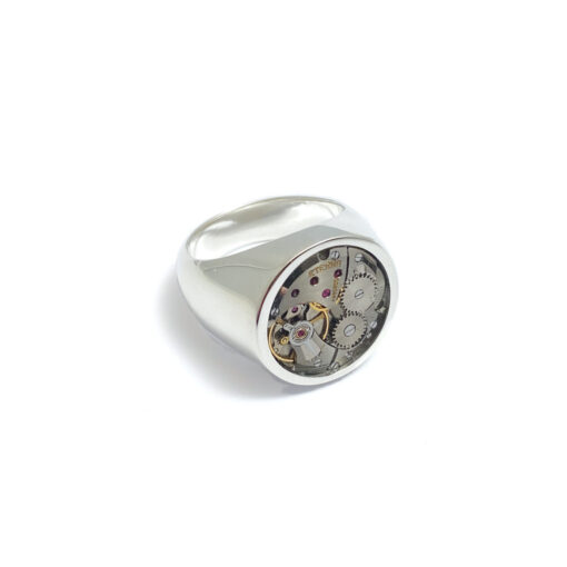 Ring silver (925) with mechanical movement "Chunky-E" - Image 2