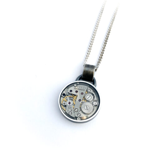 Pendant silver (925) with mechanical movement - Image 3