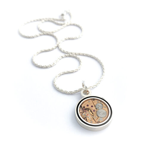 Pendant silver (925) with mechanical movement "O-620 HALO"