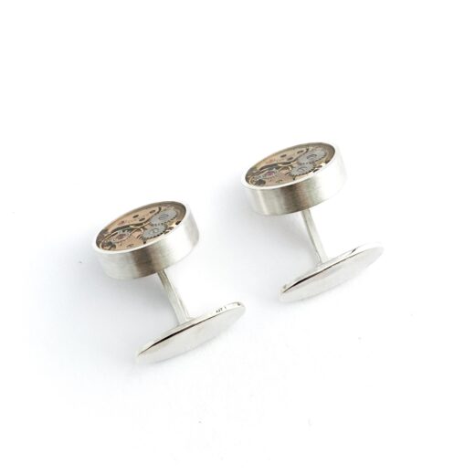 Cufflinks silver (925) with mechanical movement "Pc" - Image 4