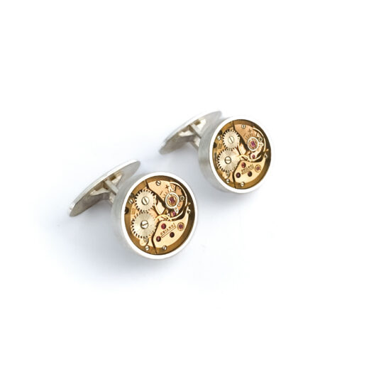 Cufflinks silver (925) with mechanical movement "Pc"