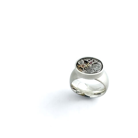 Ring silver (925) with mechanical movement "Zen"