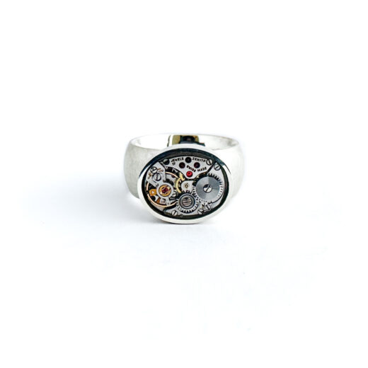 Ring silver (925) with mechanical movement "Zen" - Image 2