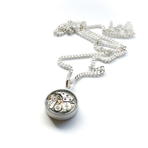 Pendant silver (925) with mechanical movement "T"