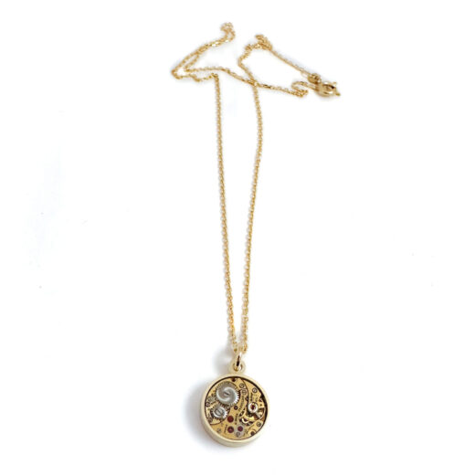 Pendant gold (585) with mechanical movement GP - Image 3