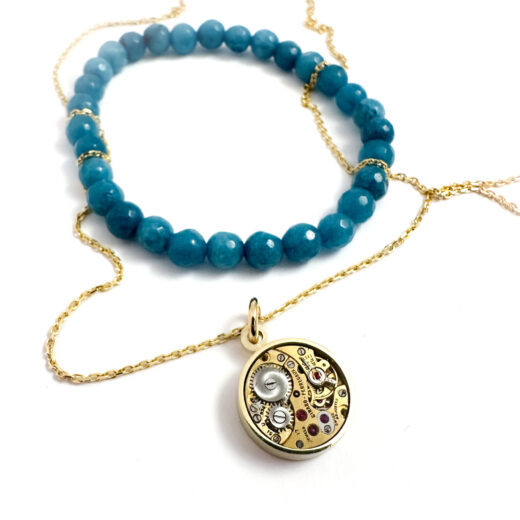 Pendant gold (585) with mechanical movement GP - Image 4