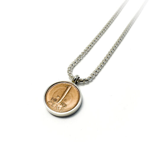 Choice of Necklaces with pendant, Silver (925) with 1 cent "Number One"