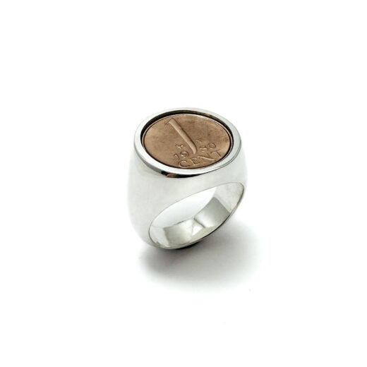 Ring silver (925) with 1 cent Chunky "Number One"