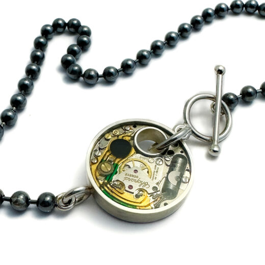 Necklace silver (925) with quartz movement  "Chop" - Image 5