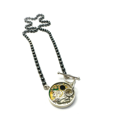 Necklace silver (925) with quartz movement "Chop"