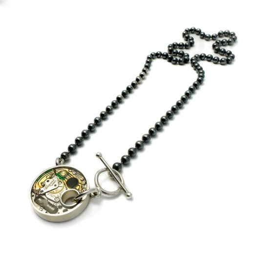 Necklace silver (925) with quartz movement  "Chop" - Image 4