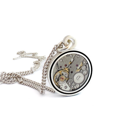Pendant silver (925) with mechanical movement "Halo II"