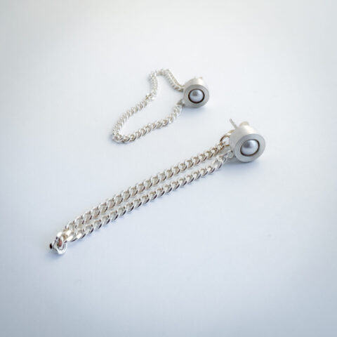 Earrings silver (925) "Pearlchain"