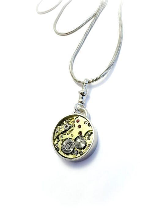 Pendant silver (925) with mechanical movement "Crown" - Image 3
