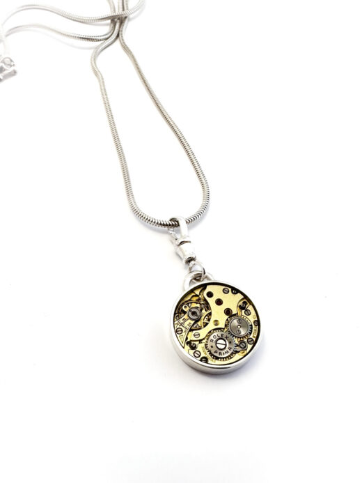 Pendant silver (925) with mechanical movement "Crown" - Image 2