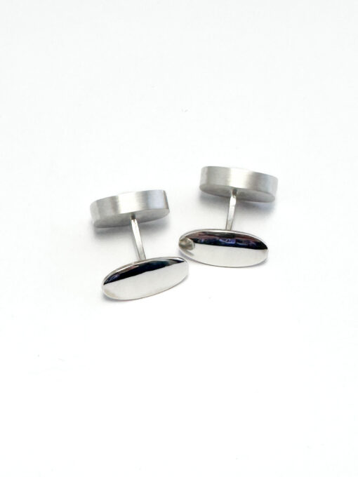 Cufflinks silver (925) with mechanical movement "Helvetia" - Image 3