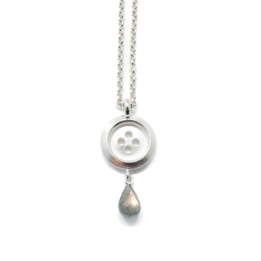 Pendant silver (925) Big Button Labradorite