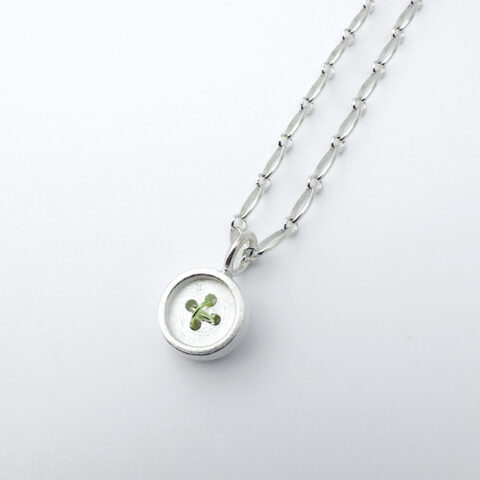 Pendant Silver/Gold (925/14K) Small Button Gold Wire