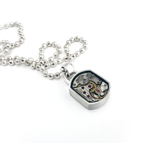 Pendant silver (925) with mechanical movement "IWC"